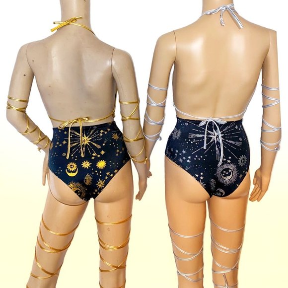 Stars and Moons Galaxy Celestial Rave Festival Outfit - Picture 3 of 4